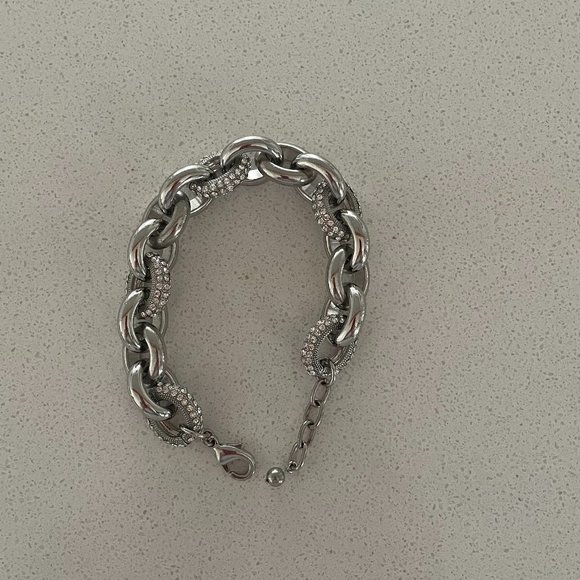 Nordstrom Silver chain and diamond bracelet - Picture 1 of 4
